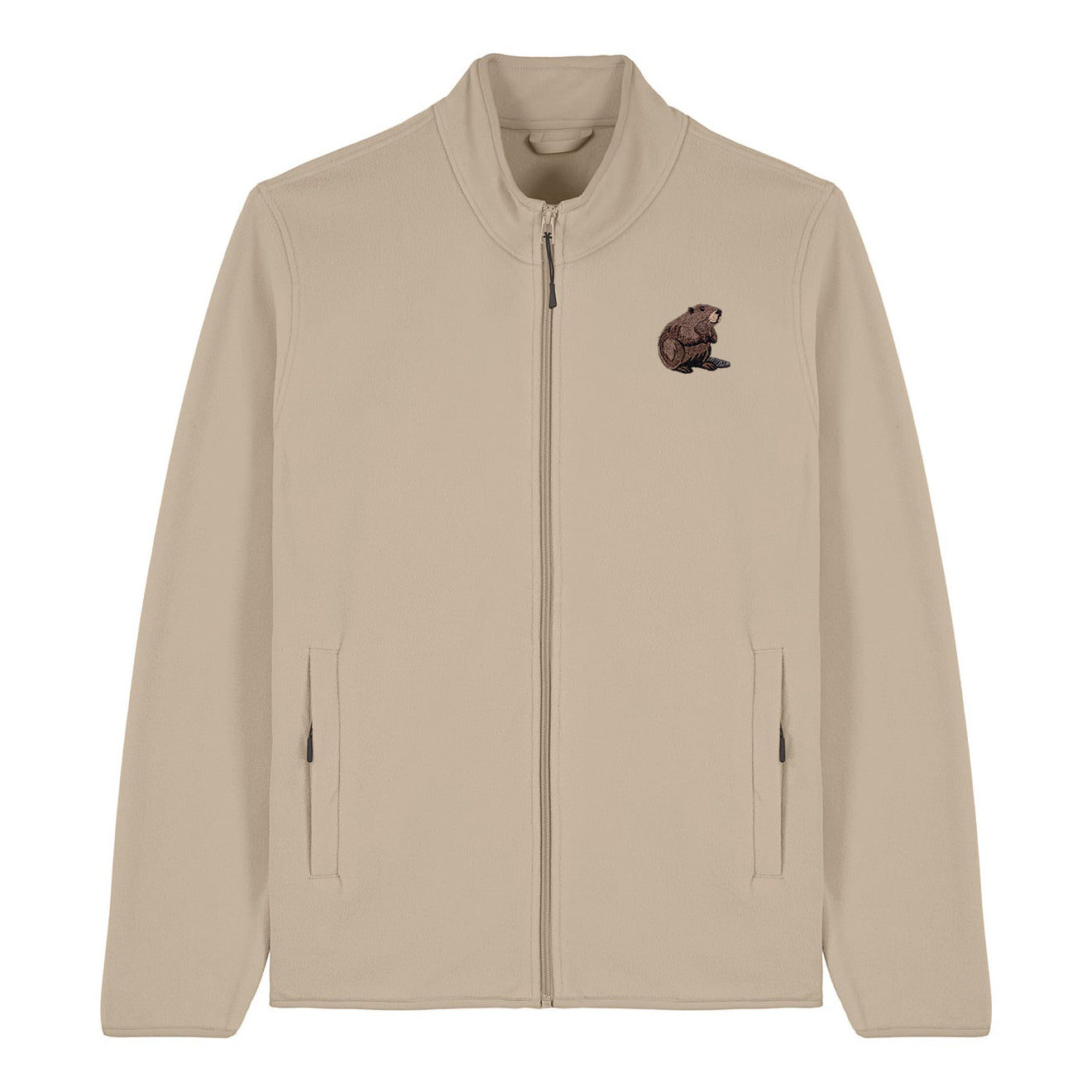 Beaver Embroidered Men's Fleece Jacket