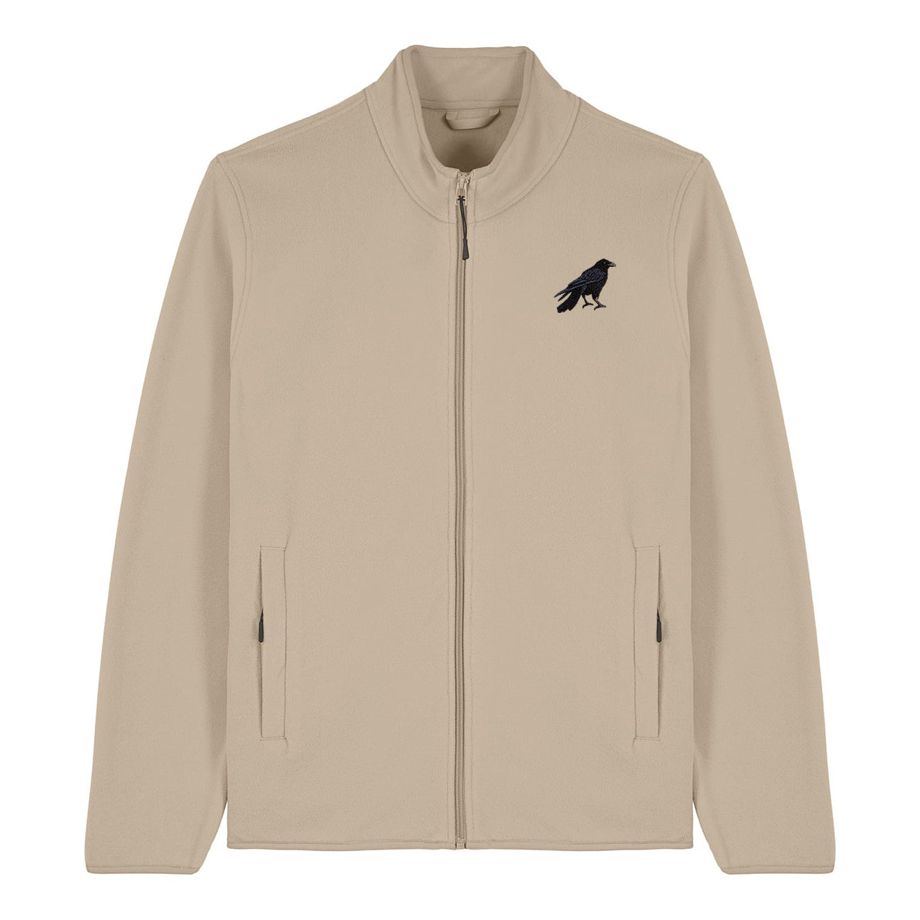 Crow Embroidered Men's Fleece Jacket