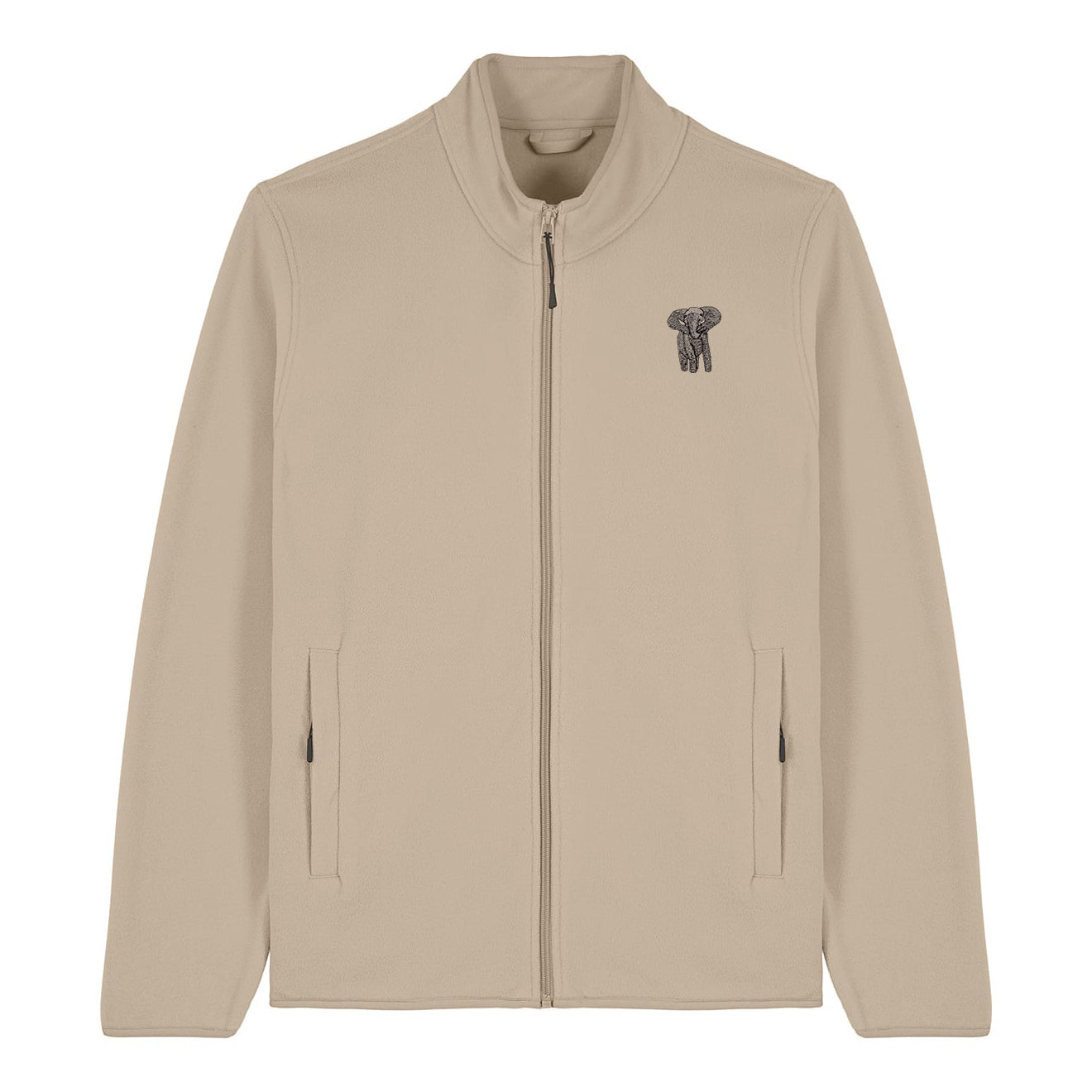 Elephant Embroidered Men's Fleece Jacket