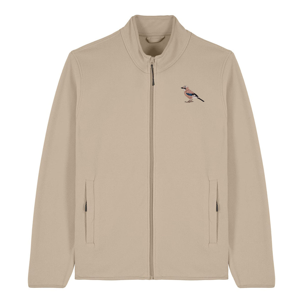 Eurasian Jay Embroidered Men's Fleece Jacket