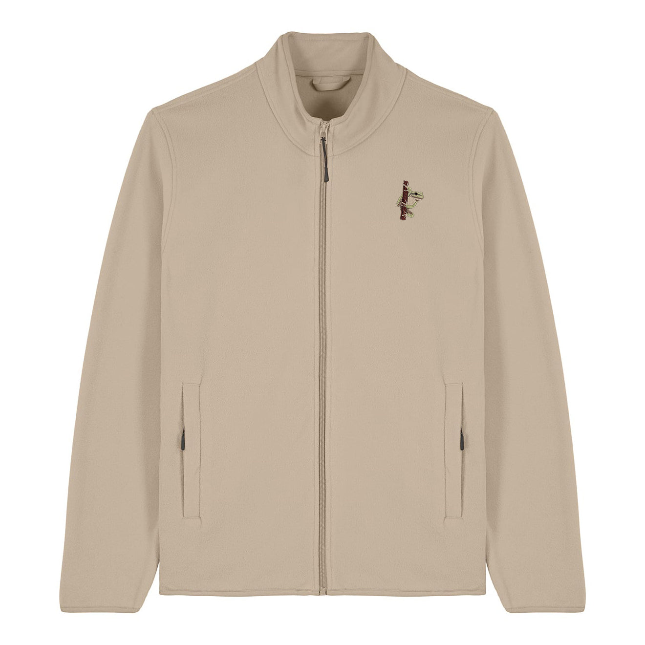 European Tree Frog Embroidered Men's Fleece Jacket