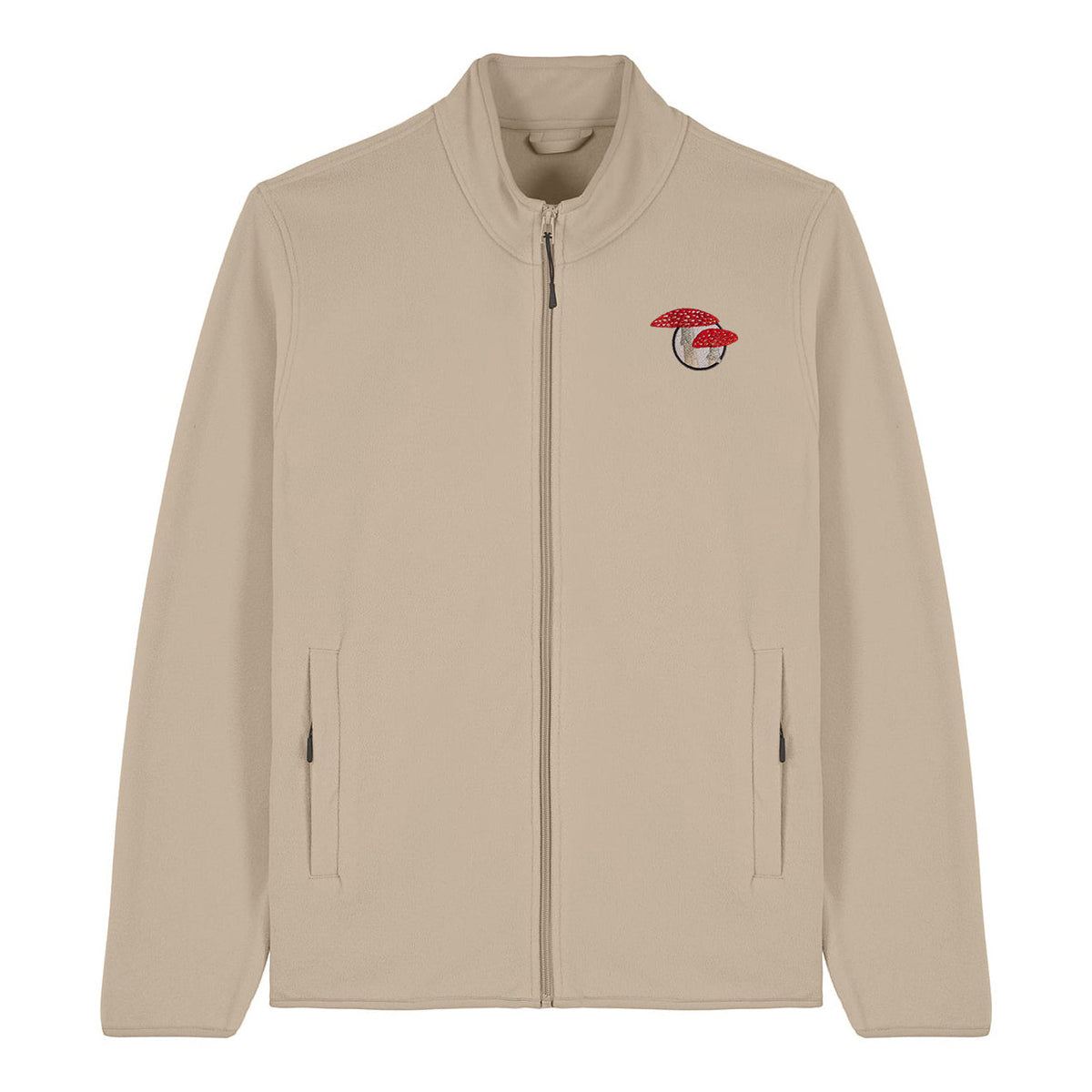 Fly Agaric Mushroom Embroidered Men's Fleece Jacket