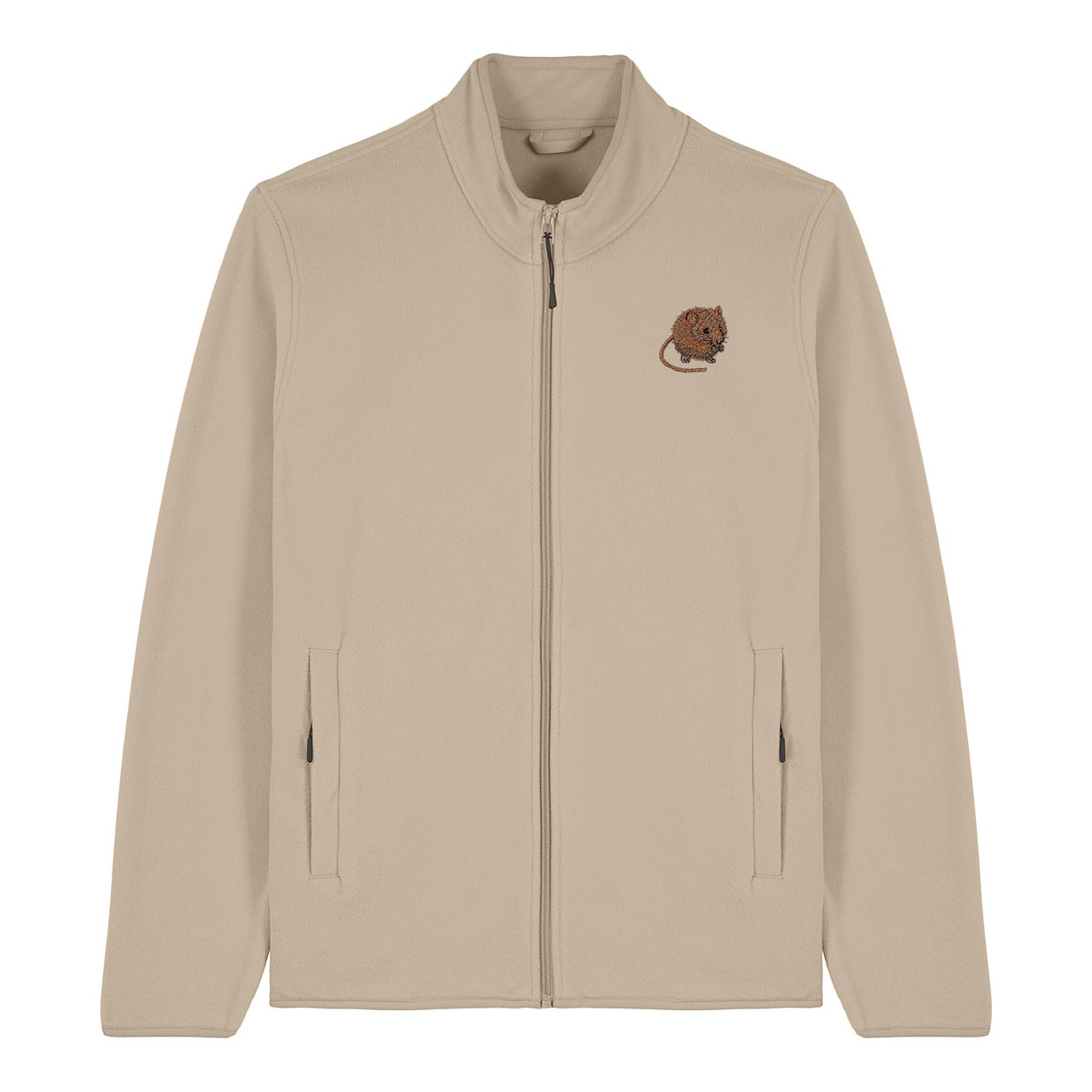 Harvest Mouse Embroidered Men's Fleece Jacket