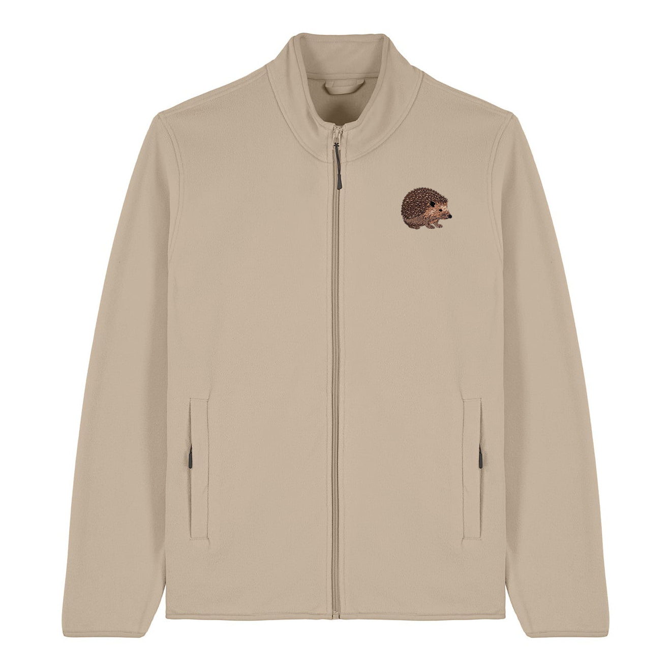 Hedgehog Embroidered Men's Fleece Jacket