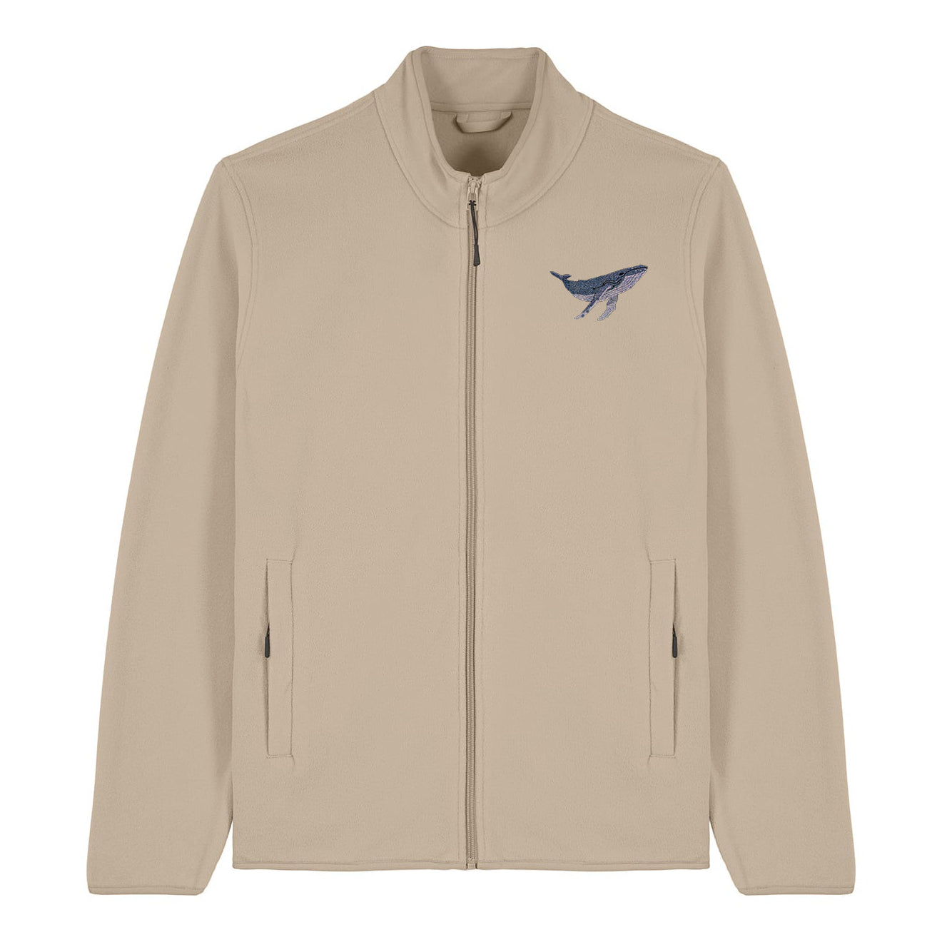 Humpback Whale Embroidered Men's Fleece Jacket