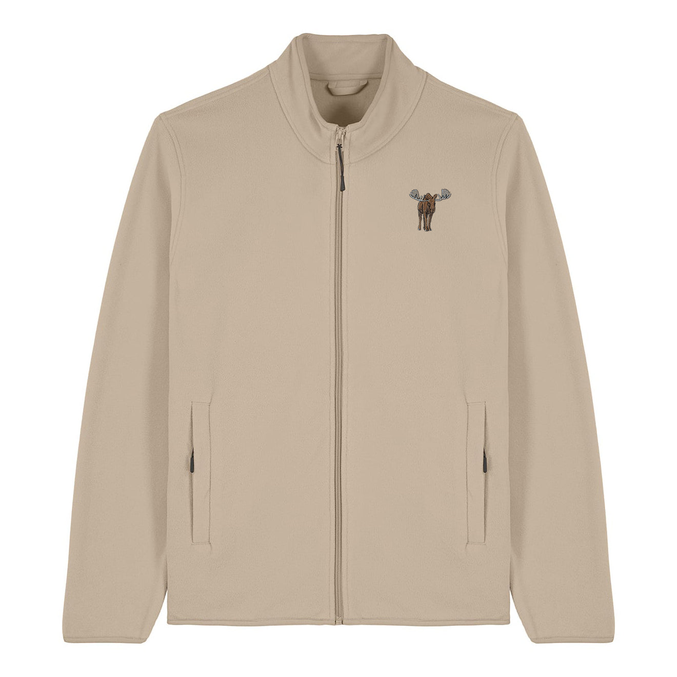Moose Embroidered Men's Fleece Jacket