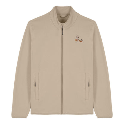 Mushroom Moon Crescent Embroidered Men's Fleece Jacket