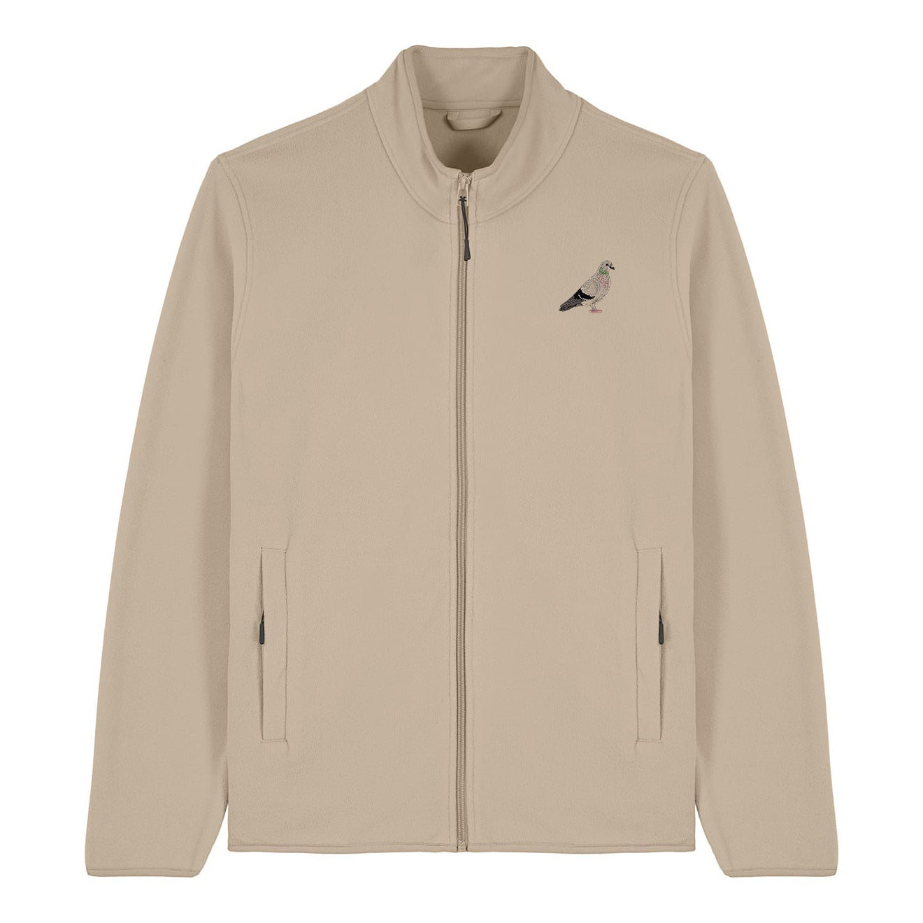 Pigeon Embroidered Men's Fleece Jacket