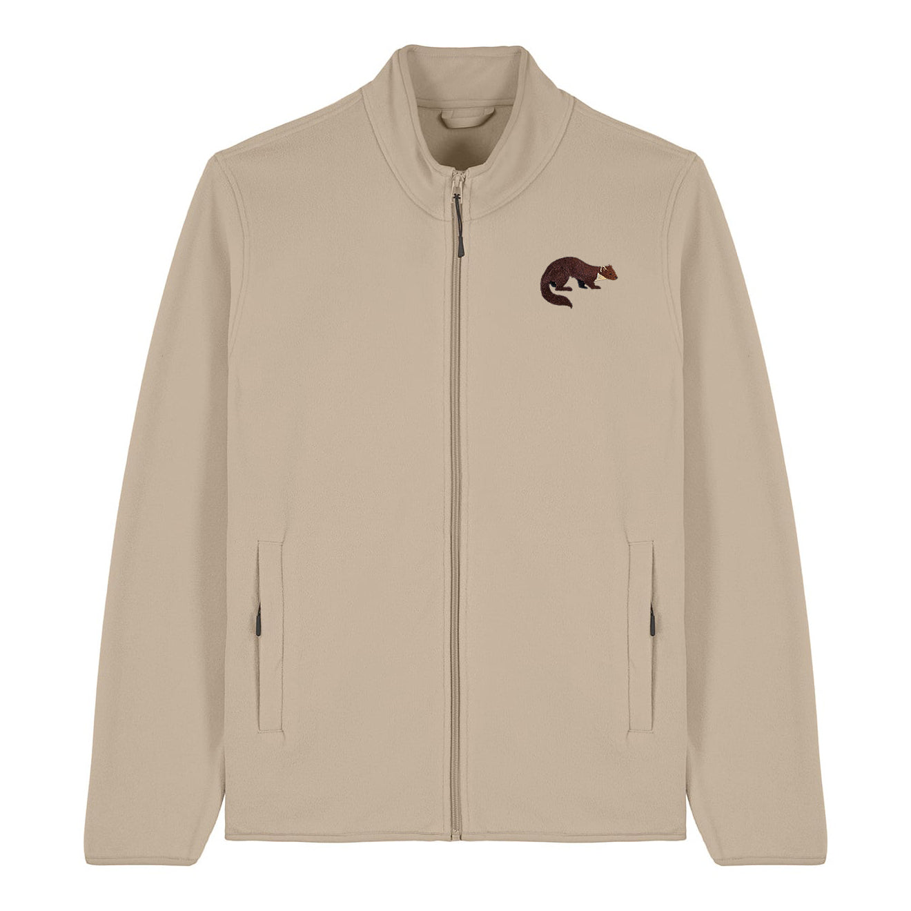 Pine Marten Embroidered Men's Fleece Jacket