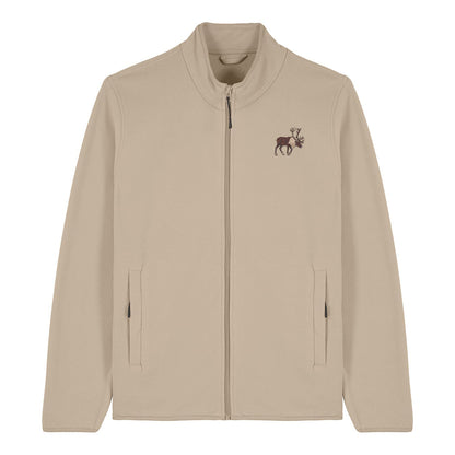 Reindeer Embroidered Men's Fleece Jacket