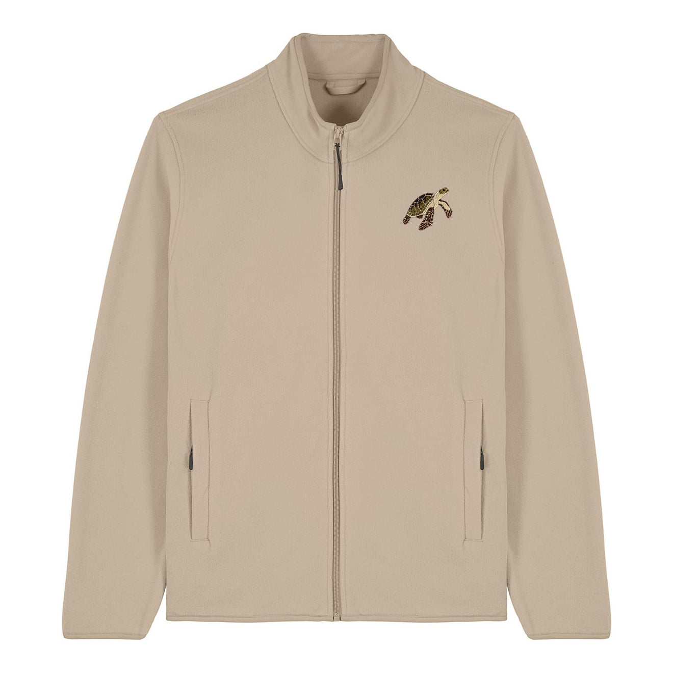 Sea Turtle Embroidered Men's Fleece Jacket