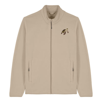 Sea Turtle Embroidered Men's Fleece Jacket