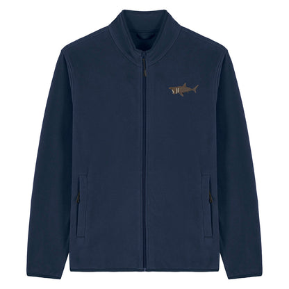 Basking Shark Embroidered Men's Fleece Jacket