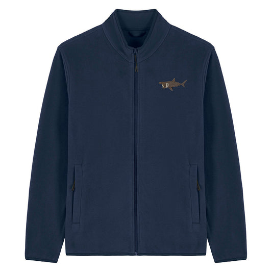 Basking Shark Embroidered Men's Fleece Jacket