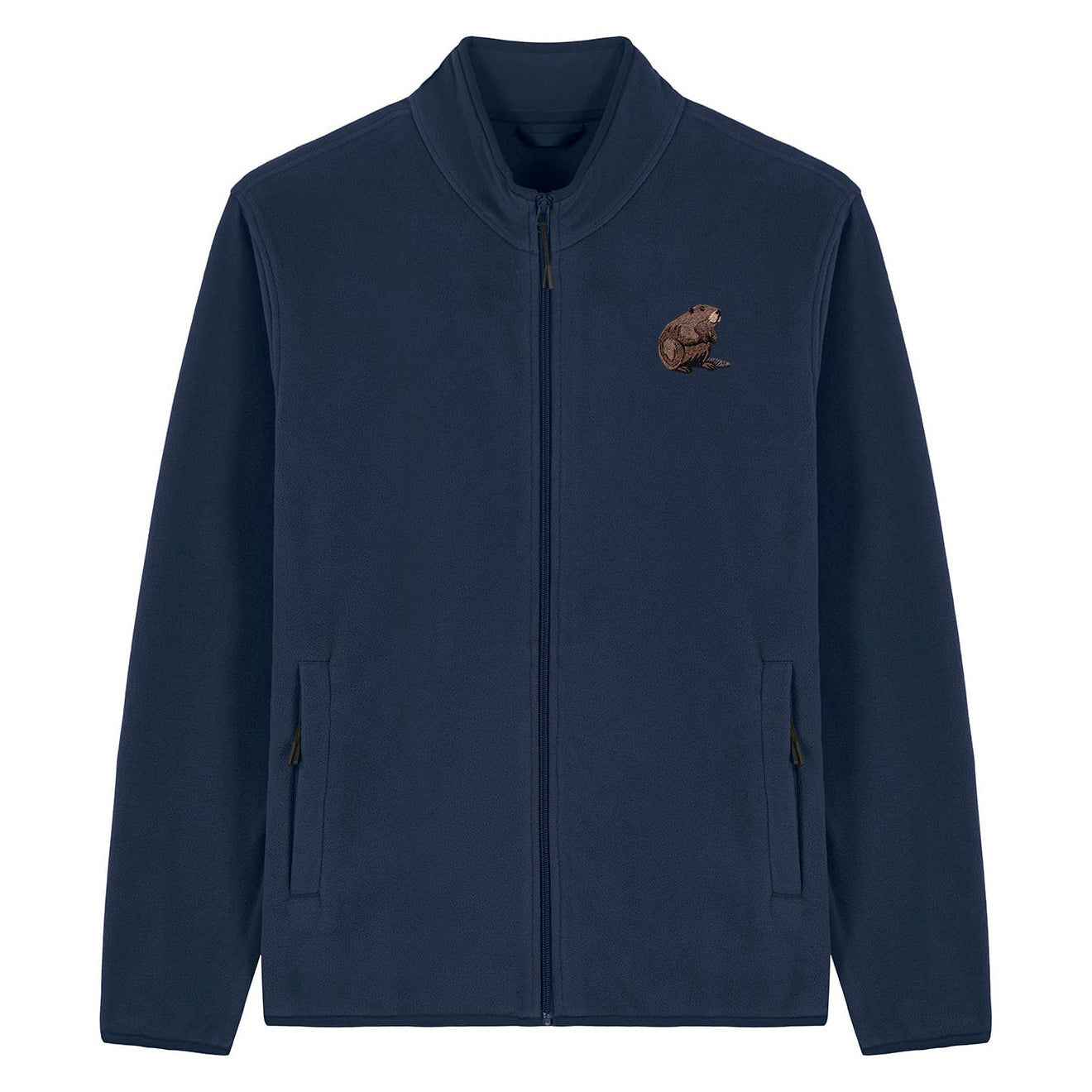 Beaver Embroidered Men's Fleece Jacket