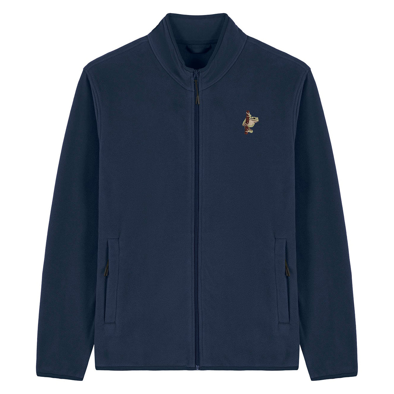 European Tree Frog Embroidered Men's Fleece Jacket