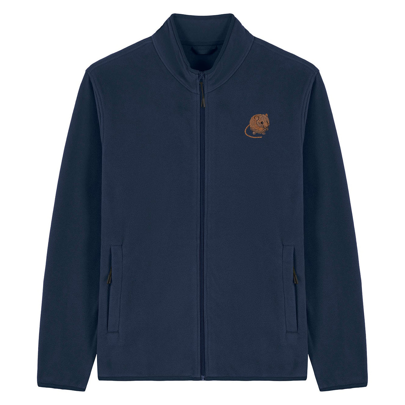 Harvest Mouse Embroidered Men's Fleece Jacket