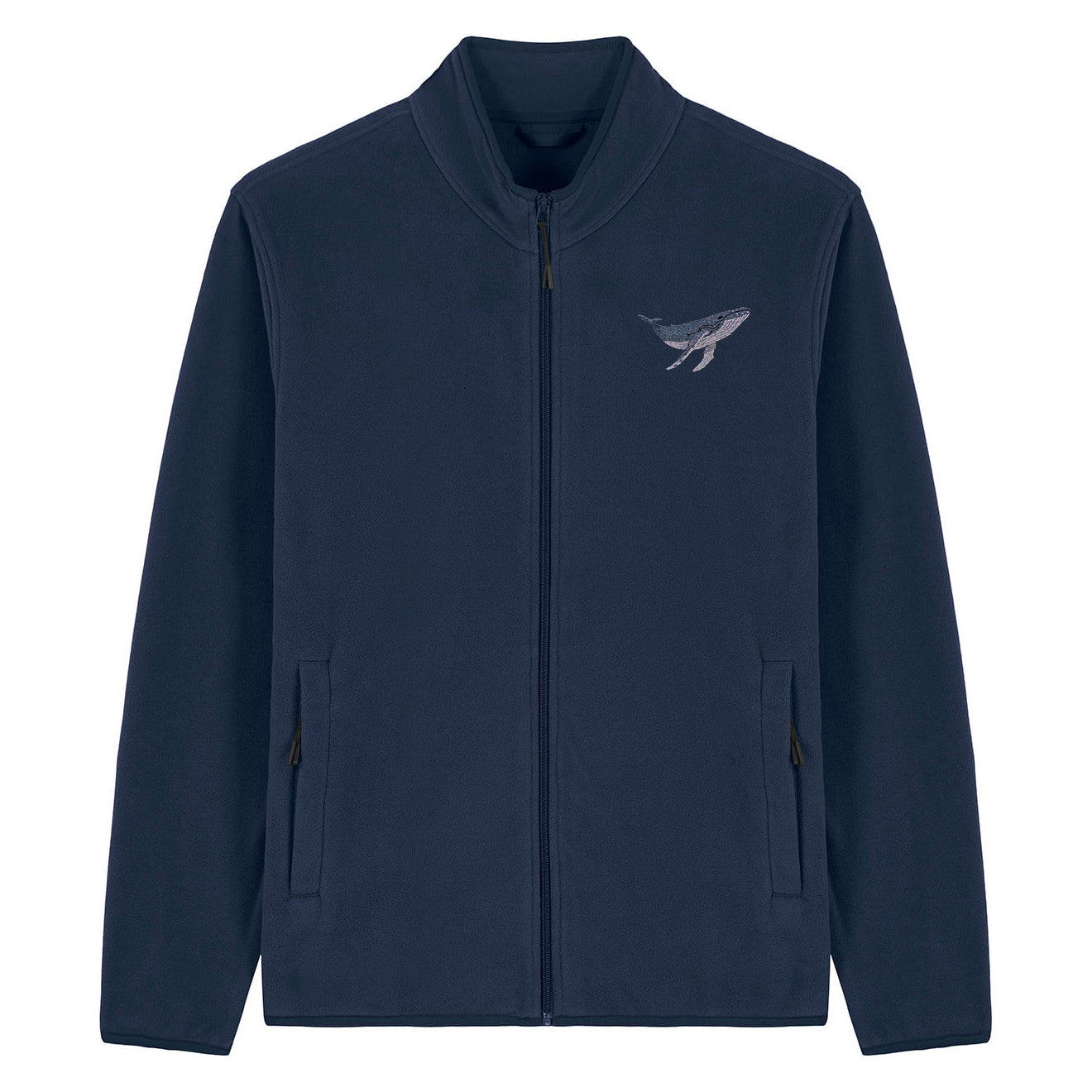 Humpback Whale Embroidered Men's Fleece Jacket