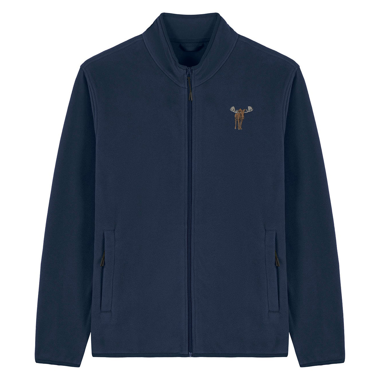 Moose Embroidered Men's Fleece Jacket