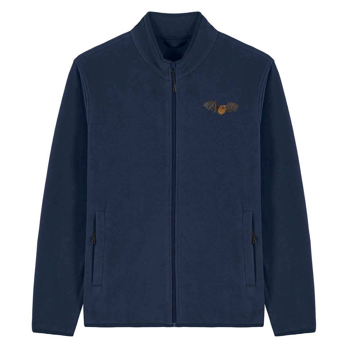 Noctule Bat Embroidered Men's Fleece Jacket