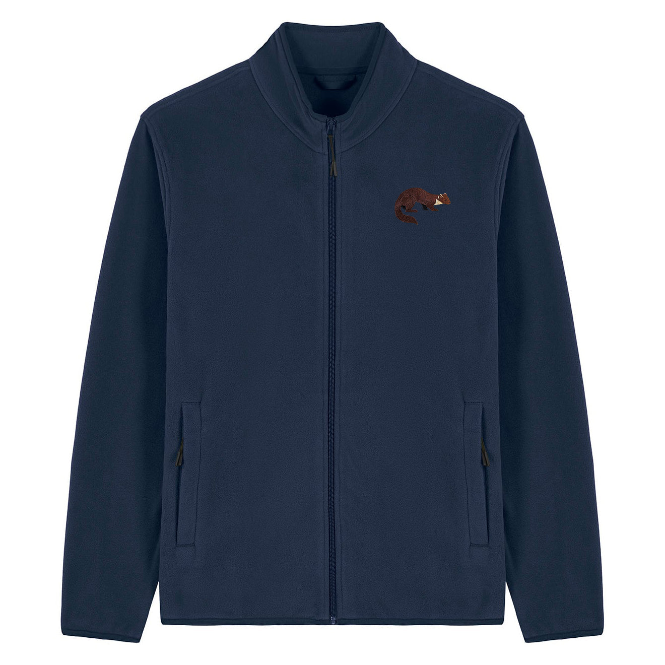 Pine Marten Embroidered Men's Fleece Jacket