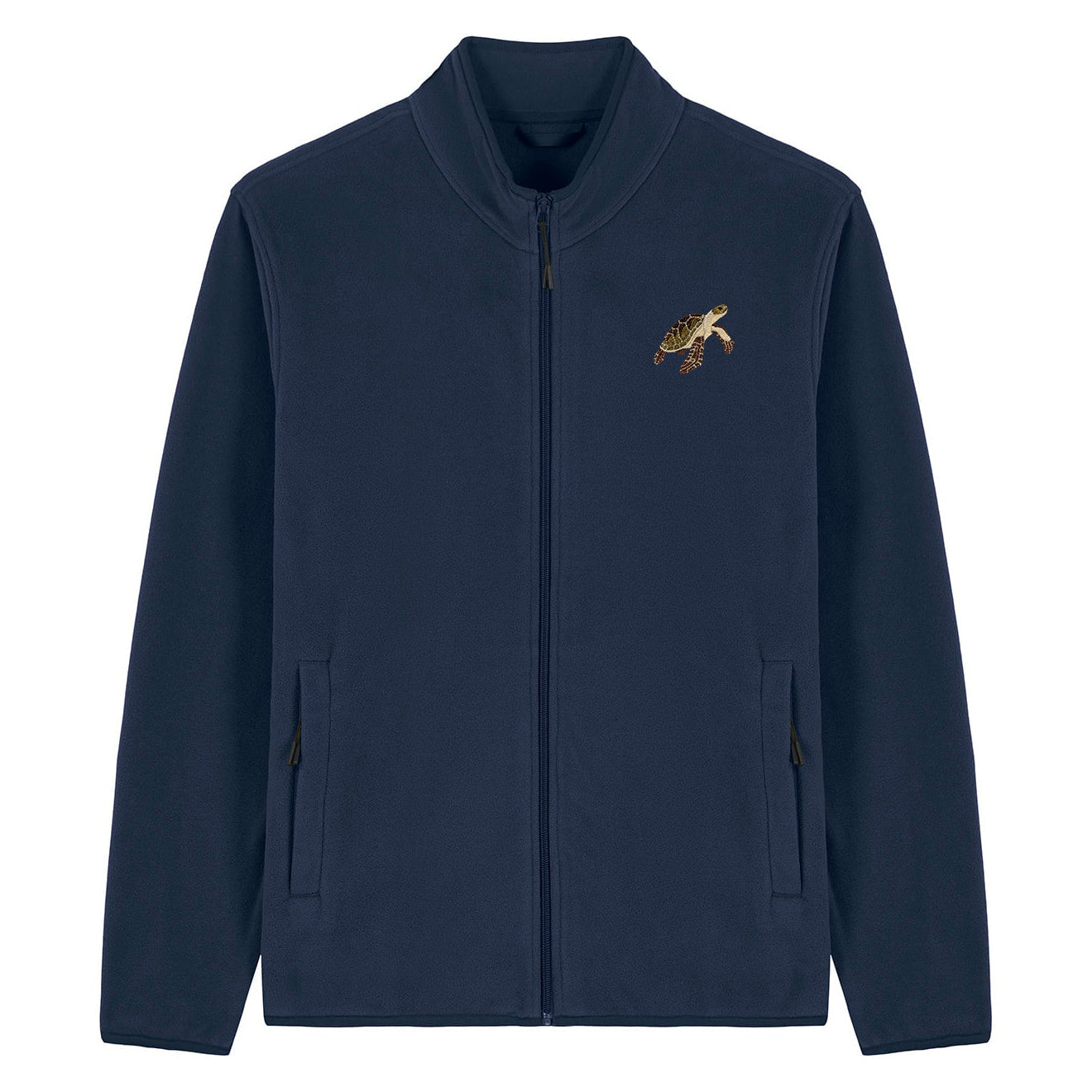 Sea Turtle Embroidered Men's Fleece Jacket