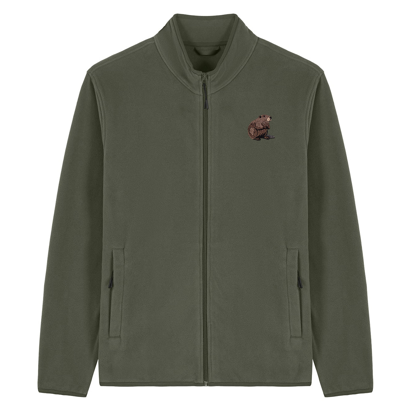 Beaver Embroidered Men's Fleece Jacket