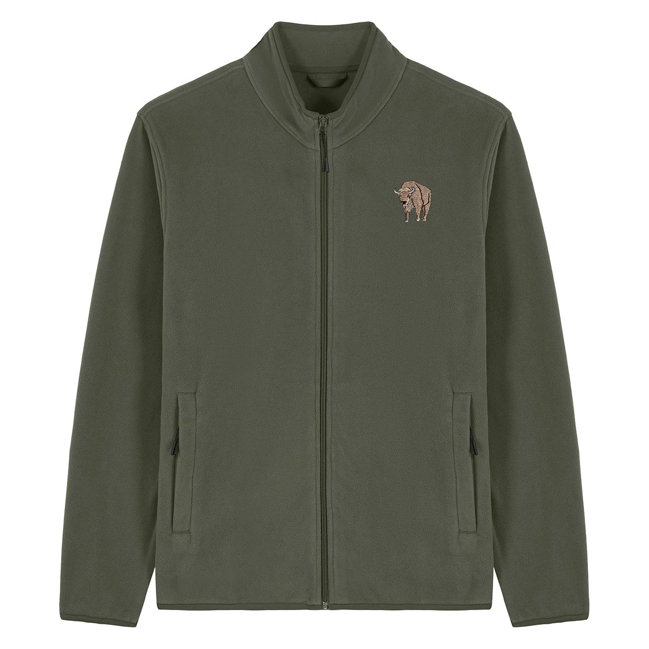 Bison Embroidered Men's Fleece Jacket