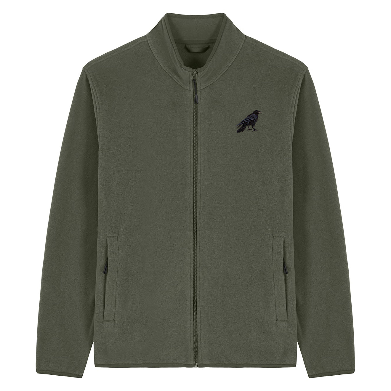 Crow Embroidered Men's Fleece Jacket