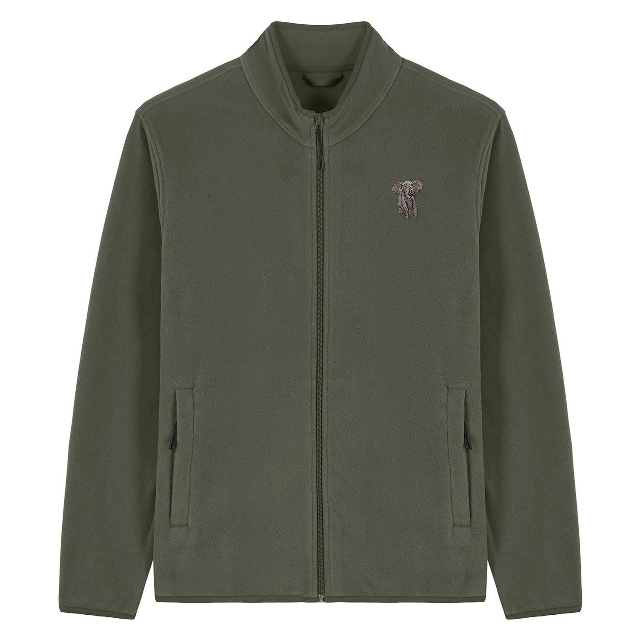 Elephant Embroidered Men's Fleece Jacket