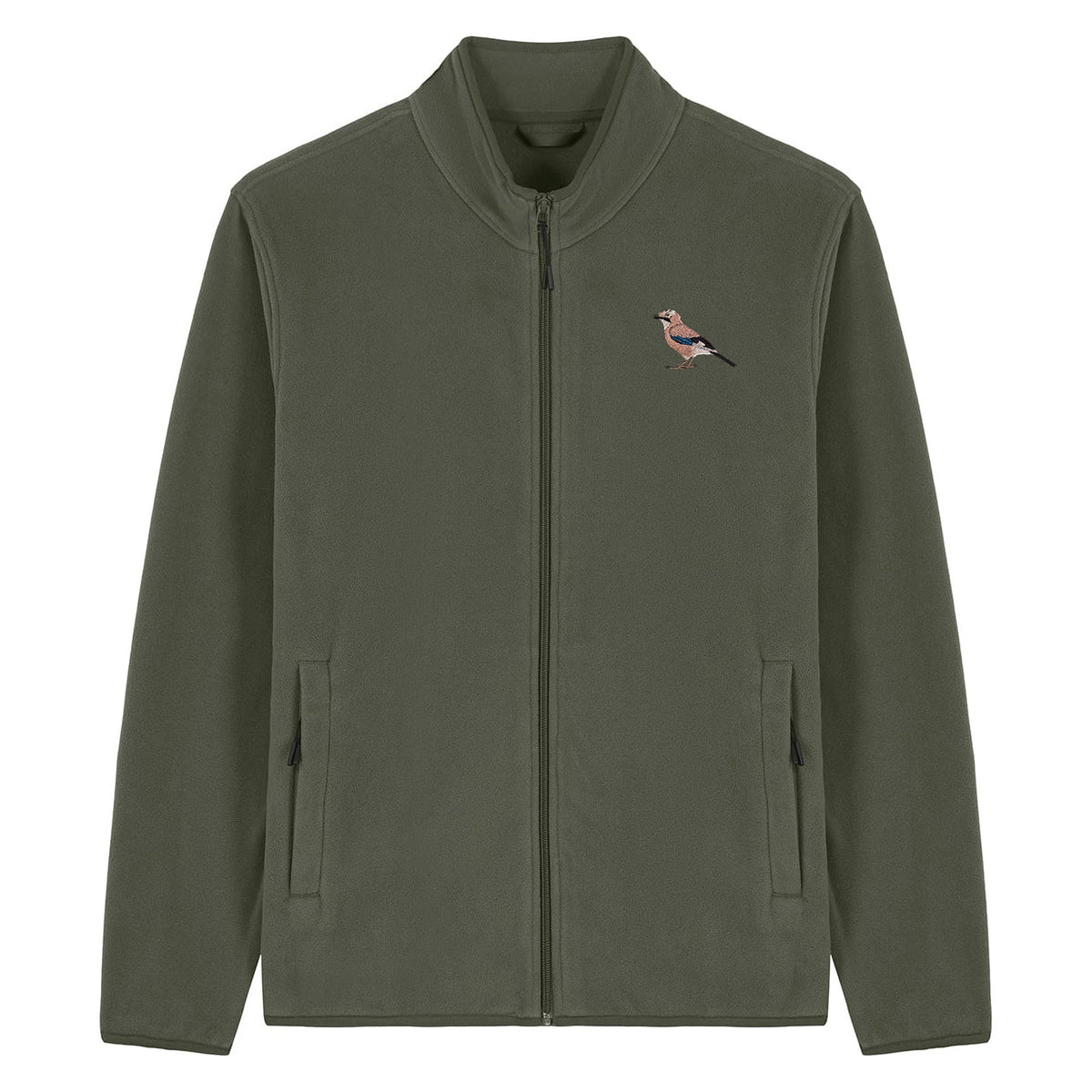 Eurasian Jay Embroidered Men's Fleece Jacket