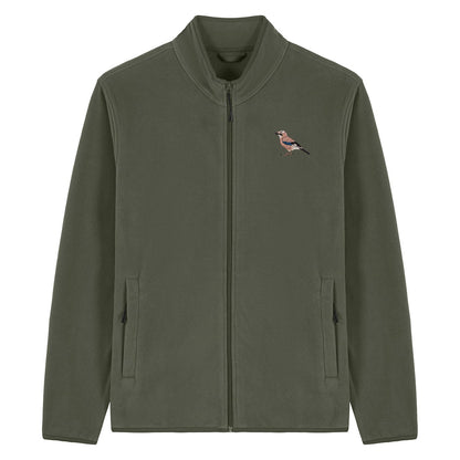 Eurasian Jay Embroidered Men's Fleece Jacket