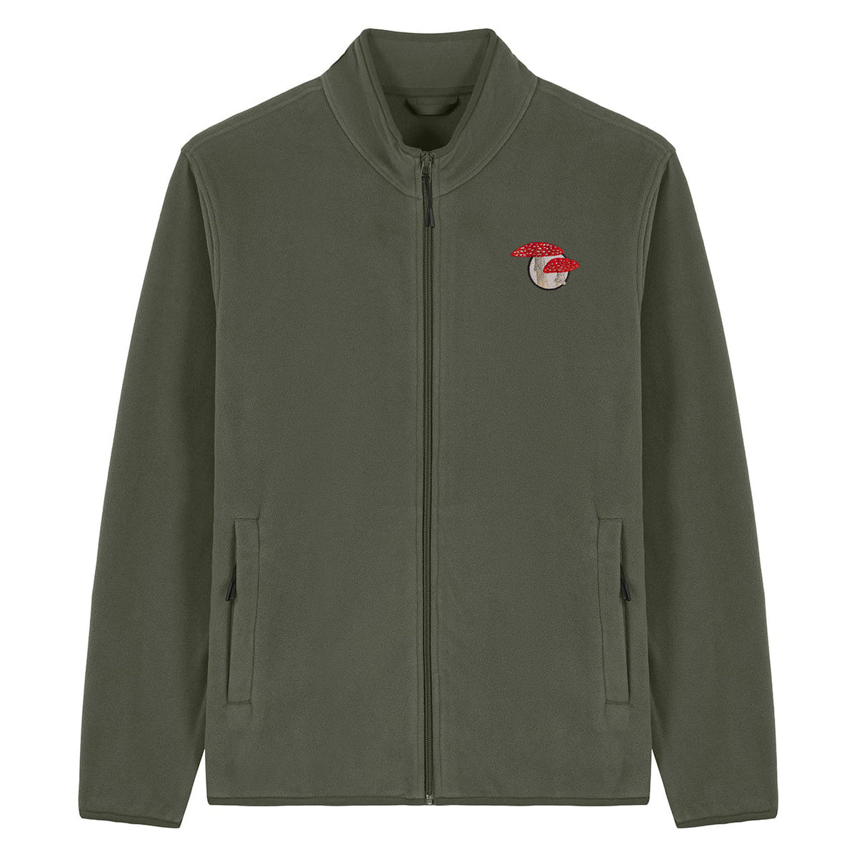 Fly Agaric Mushroom Embroidered Men's Fleece Jacket