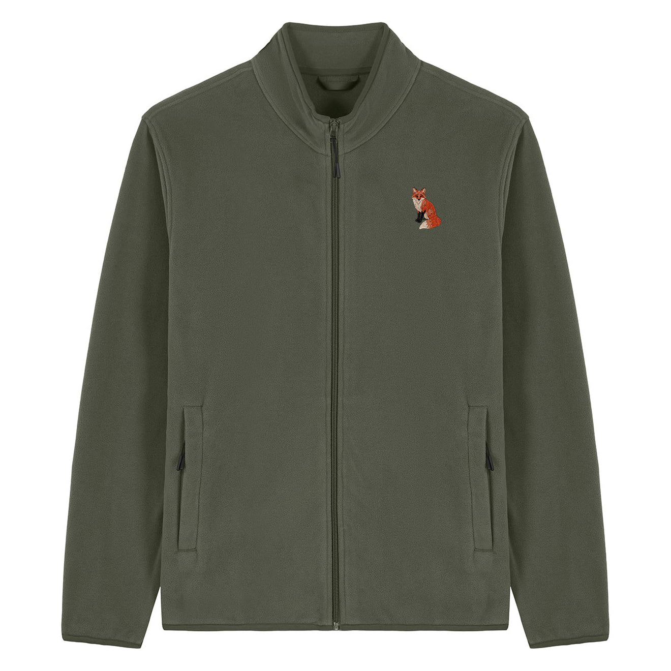 Fox Embroidered Men's Fleece Jacket