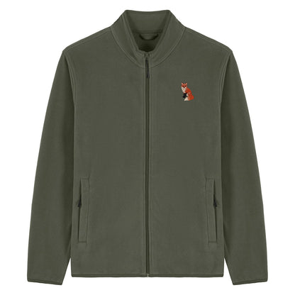 Fox Embroidered Men's Fleece Jacket