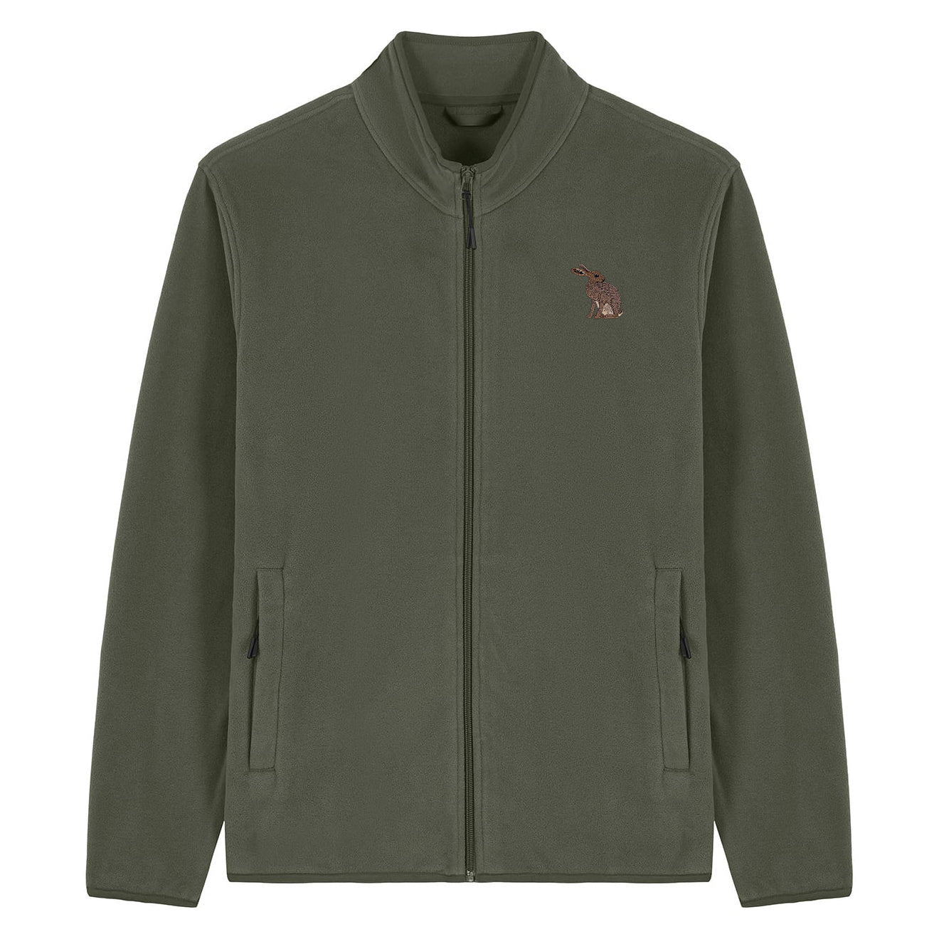 Hare Embroidered Men's Fleece Jacket