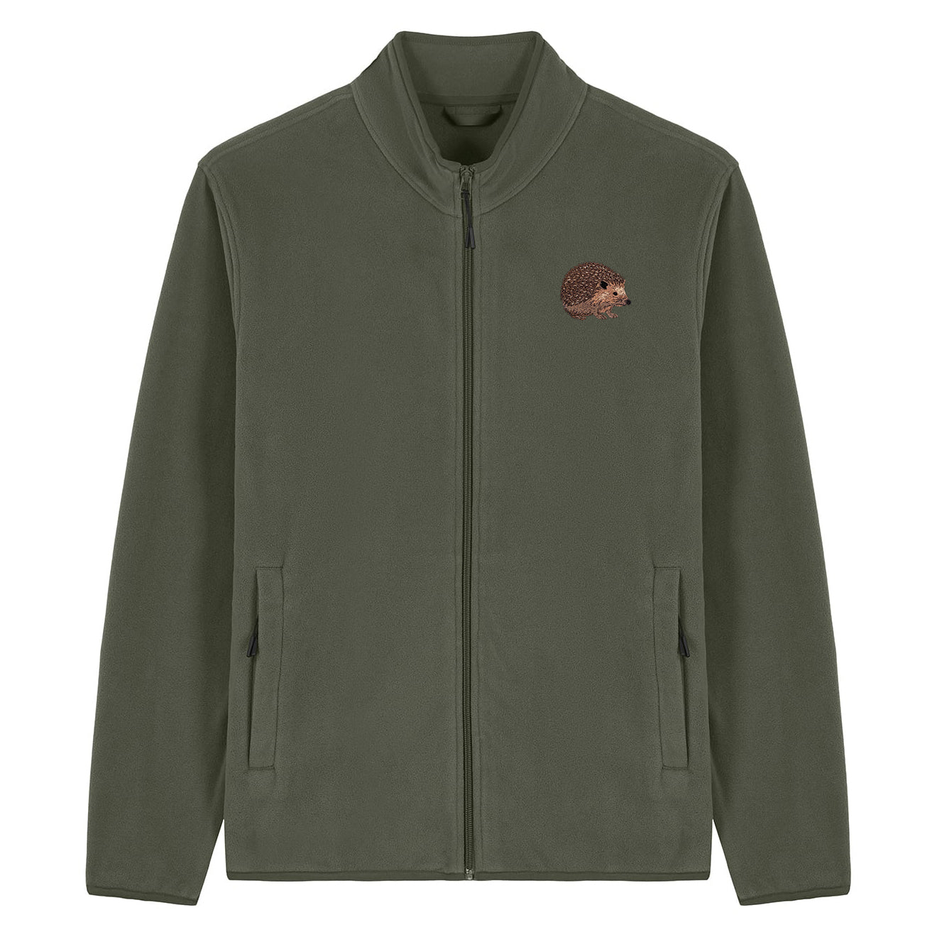 Hedgehog Embroidered Men's Fleece Jacket