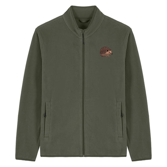 Hedgehog Embroidered Men's Fleece Jacket