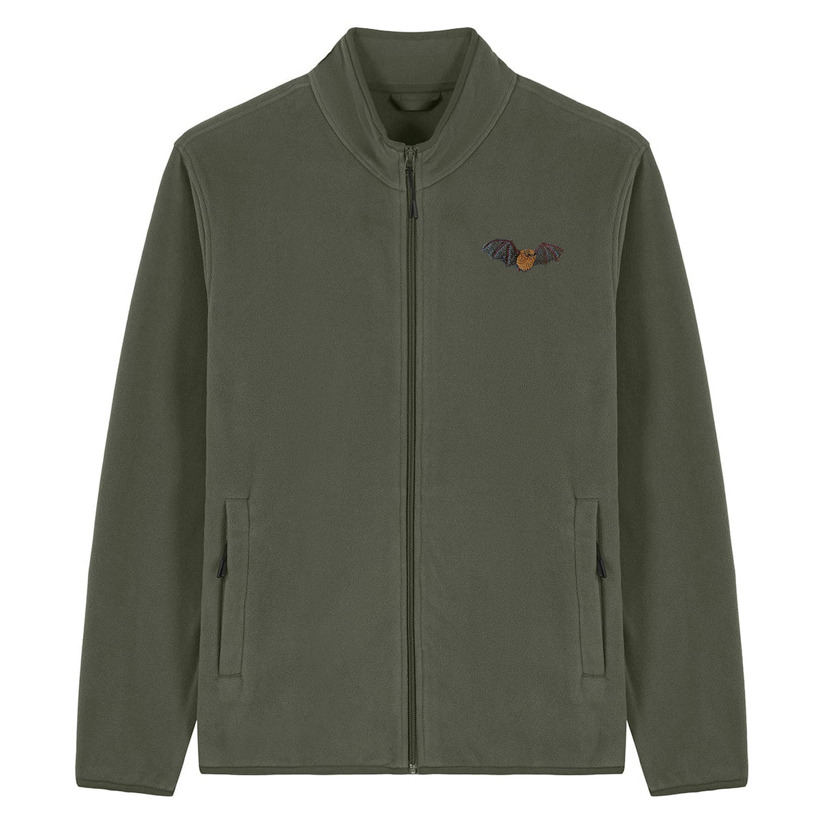 Noctule Bat Embroidered Men's Fleece Jacket