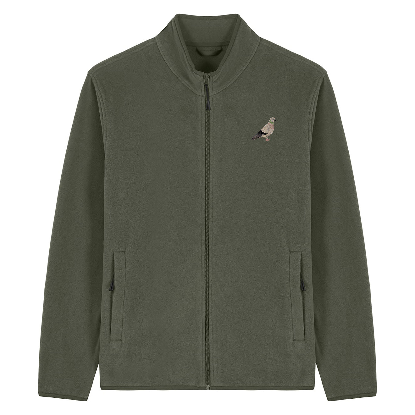 Pigeon Embroidered Men's Fleece Jacket