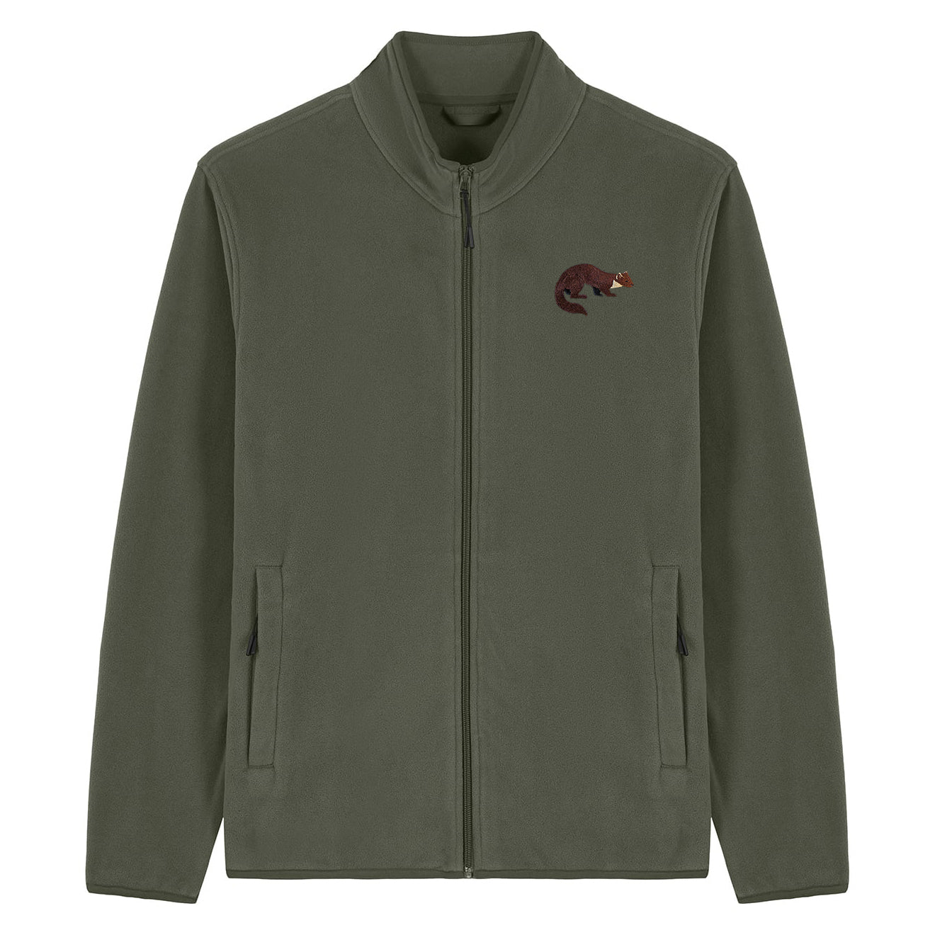 Pine Marten Embroidered Men's Fleece Jacket