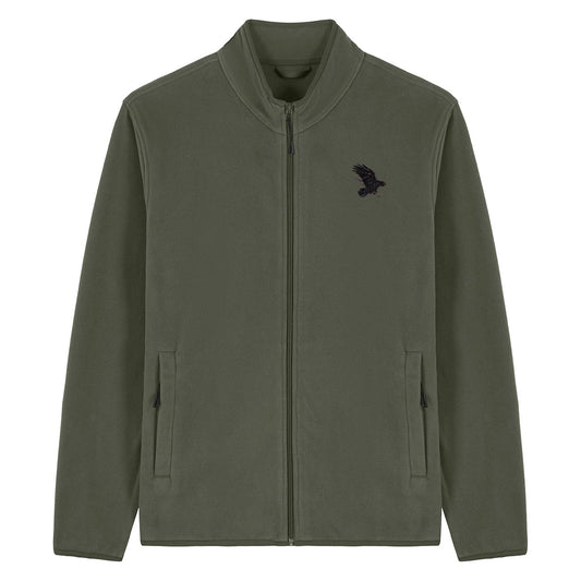 Raven Embroidered Men's Fleece Jacket