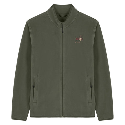 Reindeer Embroidered Men's Fleece Jacket