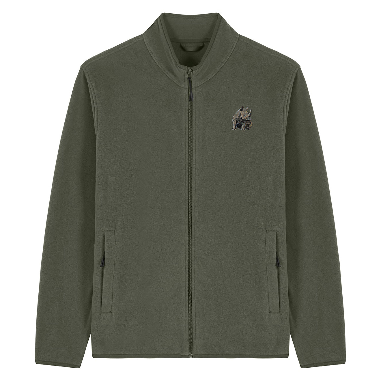 Rhino Embroidered Men's Fleece Jacket