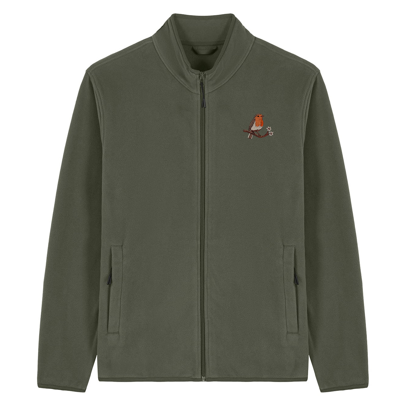 Robin Embroidered Men's Fleece Jacket