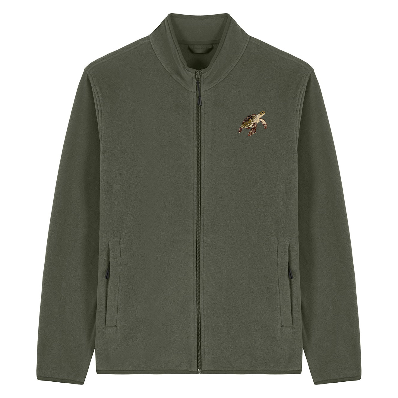 Sea Turtle Embroidered Men's Fleece Jacket