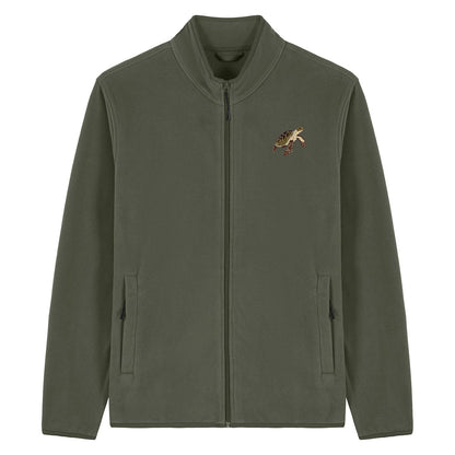 Sea Turtle Embroidered Men's Fleece Jacket