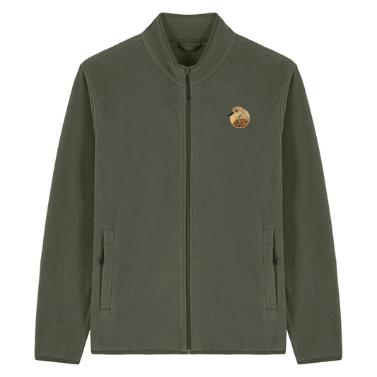Turtledove Portrait Embroidered Men's Fleece Jacket