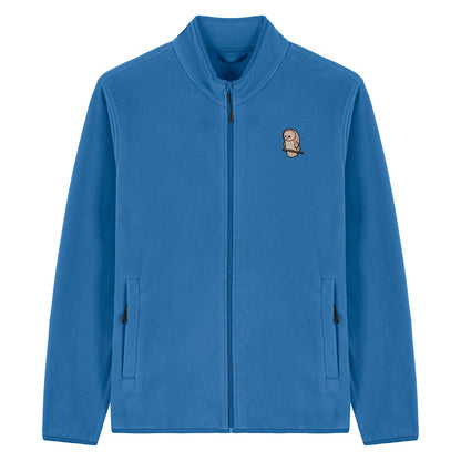 Barn Owl Cute Embroidered Men's Fleece Jacket