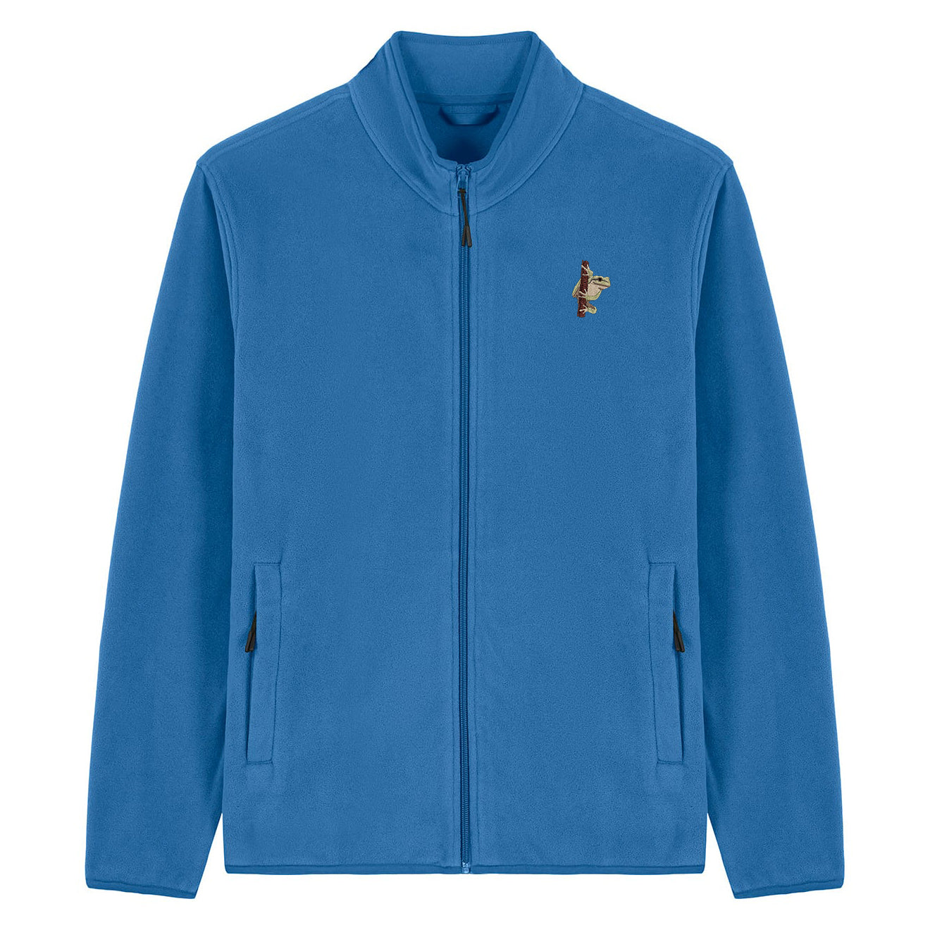 European Tree Frog Embroidered Men's Fleece Jacket